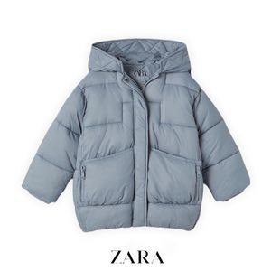 Zara Kids Mid Blue Puffy Puffer Coat with Sorona DuPont